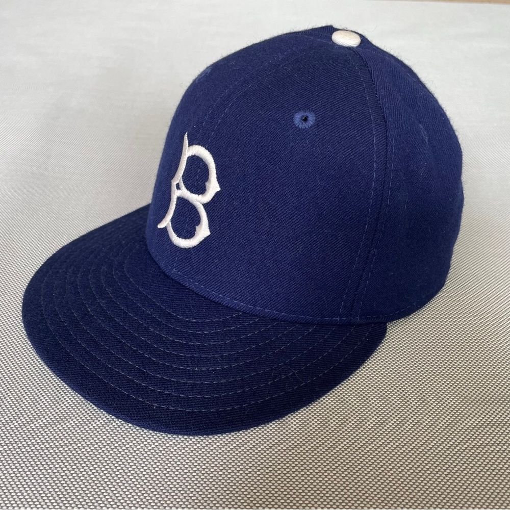 VTG Brooklyn Dodgers New Era 1920 5950 Pro Model Fitted Hat 100% Wool Size 6 3/4